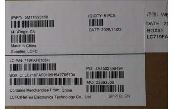 Lenovo 5M11N93166 C-Cover with keyboard, French, Black, Backlight, WWAN, US