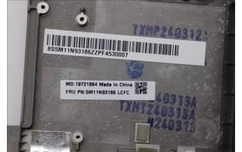 Lenovo 5M11N93186 C-Cover with keyboard, Italian, Black, Backlight, WWAN, UK