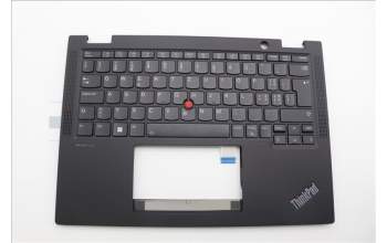 Lenovo 5M11N93221 C-Cover with keyboard, Switzerland, Black, Backlight, WWAN, UK