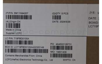 Lenovo 5M11N94207 C-Cover with keyboard, Portuguese, Black, Backlight, UK