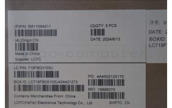 Lenovo 5M11N94211 C-Cover with keyboard, Russian, Black, Backlight, US