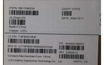 Lenovo 5M11N94254 MECH_ASM FRU KB JPN BL(LTN)JP Bk