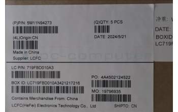 Lenovo 5M11N94273 C-Cover with keyboard, Brazil Portuguese, Black, Backlight, UK