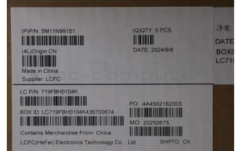 Lenovo 5M11N99151 C-Cover with keyboard, Hebrew, Black, Backlight, US