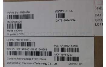 Lenovo 5M11N99188 C-Cover with keyboard, Slovenian, Black, Backlight, UK