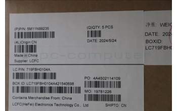 Lenovo 5M11N99235 C-Cover with keyboard, Bulgarian, Black, Backlight, UK