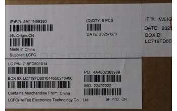 Lenovo 5M11N99380 C-Cover with keyboard, US English Euro, Black, Backlight, US