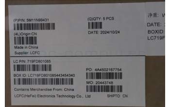 Lenovo 5M11N99431 C-Cover with keyboard, Icelandic, Black, Backlight, UK