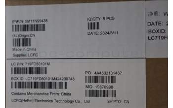 Lenovo 5M11N99438 C-Cover with keyboard, Italian, Black, Backlight, UK