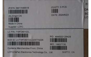 Lenovo 5M11N99518 C-Cover with keyboard, Thai, Black, Backlight, US