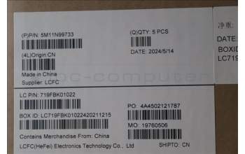 Lenovo 5M11N99733 MECH_ASM FRU KBD CCV ENG (LTN) US BK