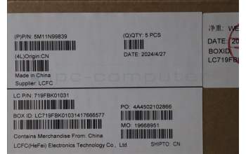 Lenovo 5M11N99839 C-Cover with keyboard, USA English, Black, Backlight, US