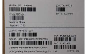 Lenovo 5M11N99866 C-Cover with keyboard, Hungarian, Black, Backlight, UK