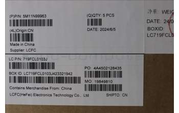 Lenovo 5M11N99963 C-Cover with keyboard, Spanish, Black, UK