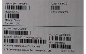 Lenovo 5M11N99966 C-Cover with keyboard, French, Black, US