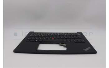 Lenovo 5M11P32343 C-Cover with keyboard, French, Black, Backlight, US