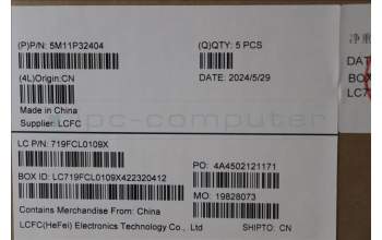 Lenovo 5M11P32404 C-Cover with keyboard, Portuguese, Black, Backlight, UK