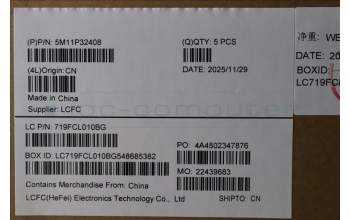 Lenovo 5M11P32408 C-Cover with keyboard, Russian, Black, Backlight, US