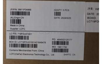 Lenovo 5M11P34966 C-Cover with keyboard, USA English, Luna Grey, Fingerprint, WLAN, US