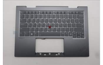 Lenovo 5M11P34968 C-Cover with keyboard, US English Euro, Luna Grey, Fingerprint, WLAN, US
