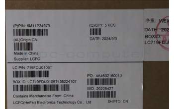 Lenovo 5M11P34973 C-Cover with keyboard, Hebrew, Luna Grey, Fingerprint, WLAN, US