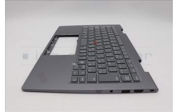 Lenovo 5M11P34977 C-Cover with keyboard, Japanese, Luna Grey, Fingerprint, WLAN, JP