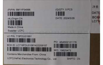 Lenovo 5M11P34996 C-Cover with keyboard, Arabic, Luna Grey, Fingerprint, WLAN, US