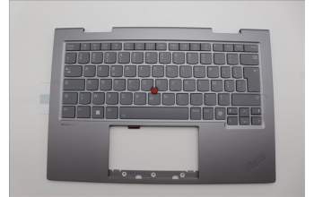 Lenovo 5M11P35006 C-Cover with keyboard, French, Luna Grey, Fingerprint, WLAN, US