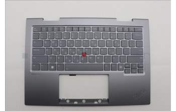 Lenovo 5M11P35009 C-Cover with keyboard, Greek, Luna Grey, Fingerprint, WLAN, US