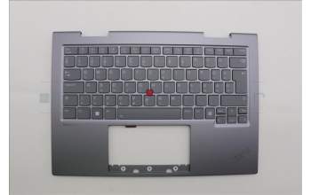 Lenovo 5M11P35011 C-Cover with keyboard, Hungarian, Luna Grey, Fingerprint, WLAN, UK