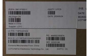 Lenovo 5M11P35011 C-Cover with keyboard, Hungarian, Luna Grey, Fingerprint, WLAN, UK