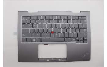 Lenovo 5M11P35033 C-Cover with keyboard, Arabic, Luna Grey, Fingerprint, WWAN, US