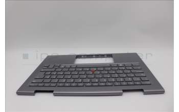 Lenovo 5M11P35041 C-Cover with keyboard, Estonian, Luna Grey, Fingerprint, WWAN, UK