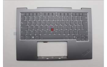 Lenovo 5M11P35043 C-Cover with keyboard, French, Luna Grey, Fingerprint, WWAN, US