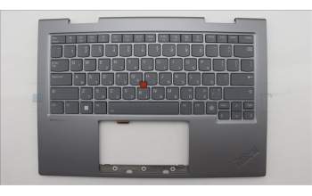 Lenovo 5M11P35047 C-Cover with keyboard, Hebrew, Luna Grey, Fingerprint, WWAN, US