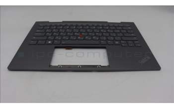 Lenovo 5M11P35047 C-Cover with keyboard, Hebrew, Luna Grey, Fingerprint, WWAN, US