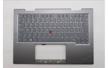 Lenovo 5M11P35048 C-Cover with keyboard, Hungarian, Luna Grey, Fingerprint, WWAN, UK