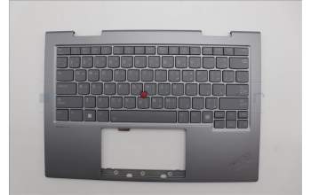 Lenovo 5M11P35070 C-Cover with keyboard, Arabic, Luna Grey, Fingerprint, WWAN, US