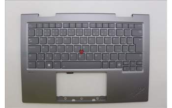 Lenovo 5M11P35075 C-Cover with keyboard, Czech Slovakian, Luna Grey, Fingerprint, WWAN, UK