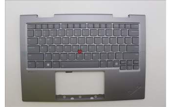 Lenovo 5M11P35077 C-Cover with keyboard,USA English,Luna Grey,Fingerprint,WWAN