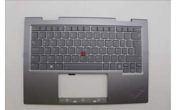 Lenovo 5M11P35086 C-Cover with keyboard, Icelandic, Luna Grey, Fingerprint, WWAN, UK