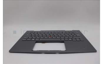Lenovo 5M11P35092 C-Cover with keyboard, Norwegian, Luna Grey, Fingerprint, WWAN, UK