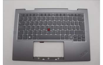 Lenovo 5M11P35098 C-Cover with keyboard, Swedish/Finnish, Luna Grey, Fingerprint, WWAN, UK