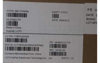 Lenovo 5M11P35098 C-Cover with keyboard, Swedish/Finnish, Luna Grey, Fingerprint, WWAN, UK