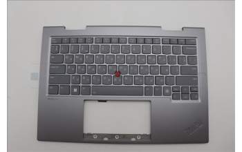 Lenovo 5M11P35105 C-Cover with keyboard, Ukraine, Luna Grey, Fingerprint, WWAN, US