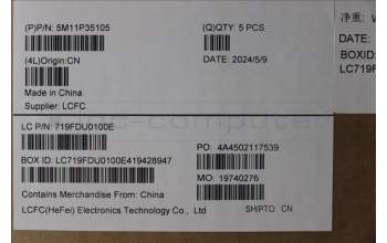 Lenovo 5M11P35105 C-Cover with keyboard, Ukraine, Luna Grey, Fingerprint, WWAN, US