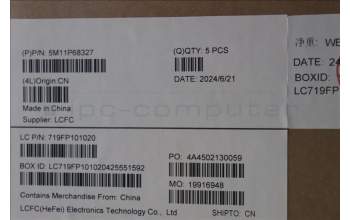 Lenovo 5M11P68327 C-Cover with keyboard, Hebrew, Black, Backlight, US