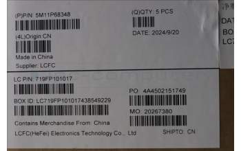 Lenovo 5M11P68348 C-Cover with keyboard, Norwegian, Black, Backlight, UK