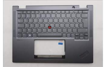 Lenovo 5M11P68932 C-Cover with keyboard, French, Grey, Backlight, US