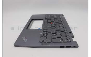 Lenovo 5M11P68938 C-Cover with keyboard, German, Grey, Backlight, UK